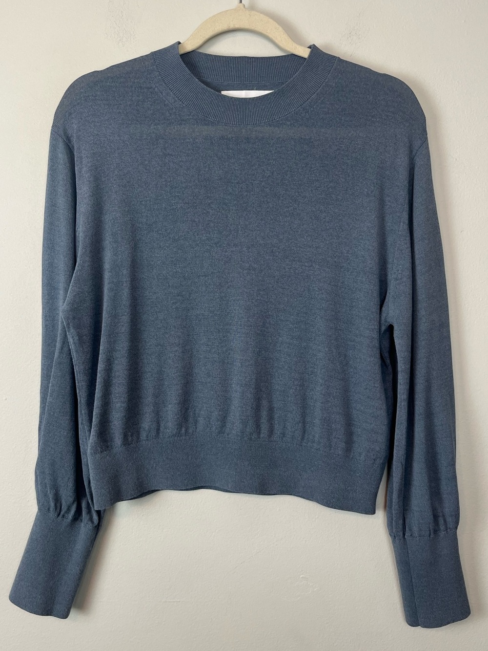 SAMSOE SAMSOE Dida Crew Neck MEDIUM Crop Sweater Top 5812 Blue Mirage